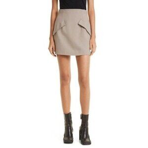 AKNVAS Womens Mini Skirt Cher Wool Blend Size 6 Small Taupe